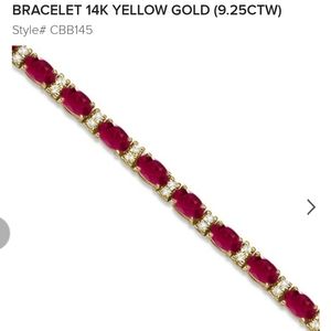 24 karat gold ruby and diamond tennis bracelet
